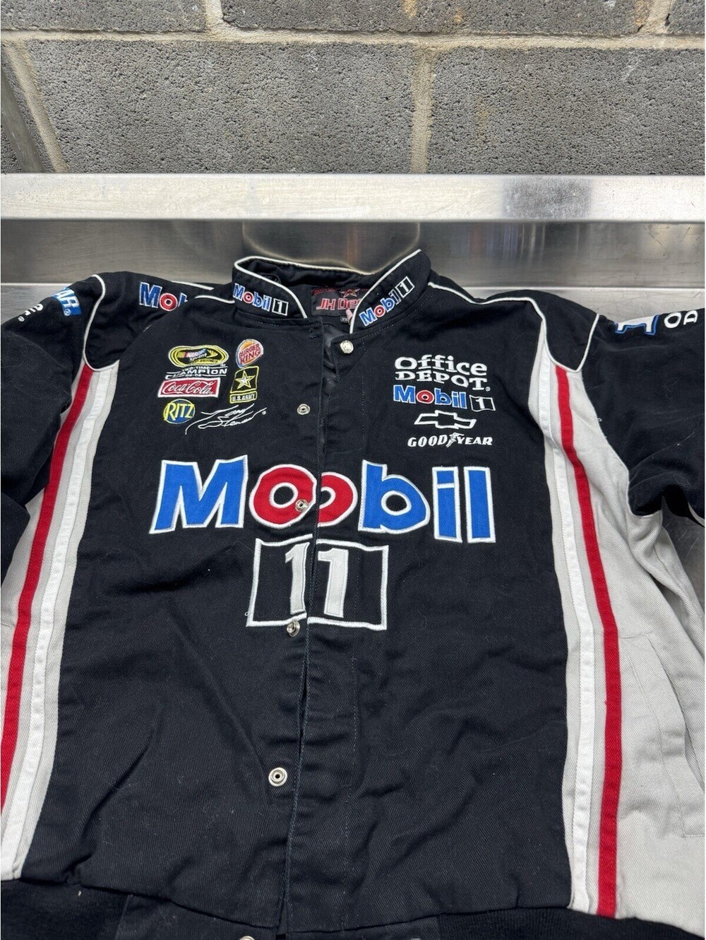 JH Design NASCAR Tony Stewart Mobil 1 Vintage Racing Jacket Size 2XL